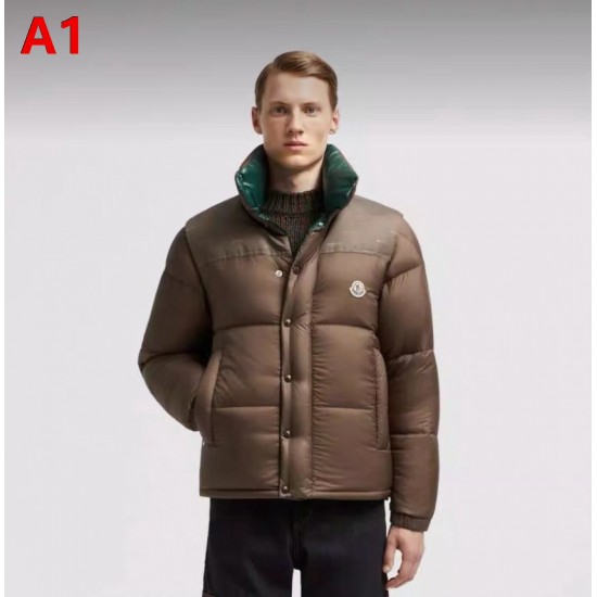 MONCLER 2-Way Detachable Sleeves Shiny Nylon Down Jacket & Vest Green 95% Duck Down Unisex 2026AW