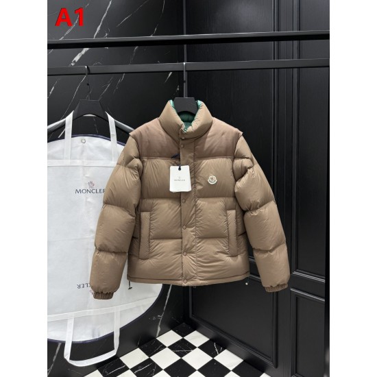 MONCLER 2-Way Detachable Sleeves Shiny Nylon Down Jacket & Vest Green 95% Duck Down Unisex 2026AW