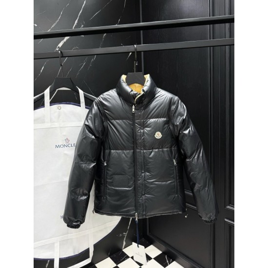 MONCLER 2-Way Detachable Sleeves Reversible Shiny Down Jacket & Vest Black 95% Duck Down Unisex 2026AW