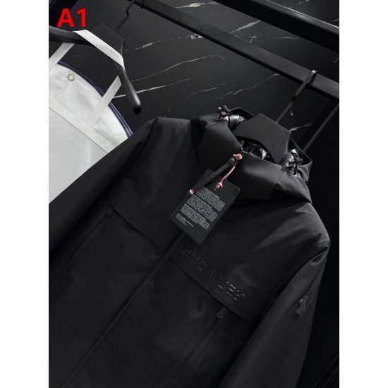 MONCLER Technical Waterproof Hooded Mountain Down Jacket 95% Duck Down Black Unisex 2026AW