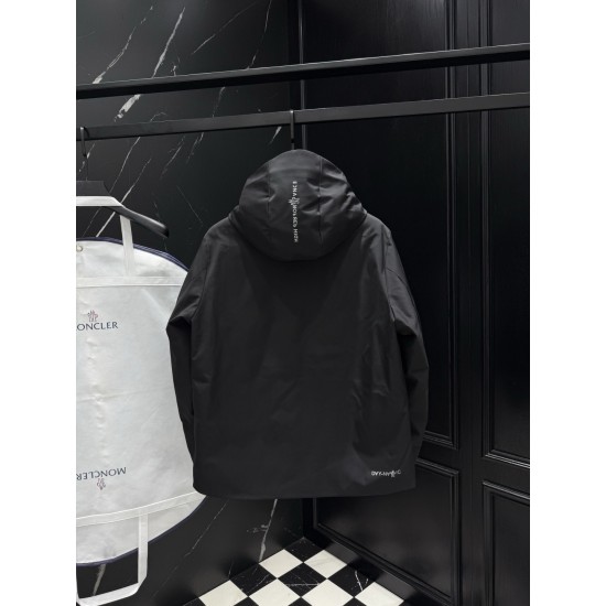 MONCLER Technical Waterproof Hooded Mountain Down Jacket 95% Duck Down Black Unisex 2026AW