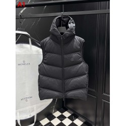 MONCLER Hooded Bicolor Puffer Down Vest 95% Duck Down White Black Unisex 2026AW