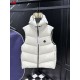 MONCLER Hooded Bicolor Puffer Down Vest 95% Duck Down White Black Unisex 2026AW