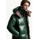 MONCLER Hooded Shiny Lacqué Puffer Down Jacket Emerald Green 95% Duck Down Unisex 2026AW
