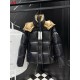 MONCLER Hooded Shiny Lacqué Puffer Down Jacket Black Orange 95% Duck Down Unisex 2026AW