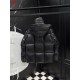 MONCLER Hooded Shiny Lacqué Puffer Down Jacket Black Orange 95% Duck Down Unisex 2026AW