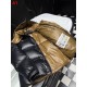 MONCLER Hooded Shiny Lacqué Puffer Down Jacket Black Orange 95% Duck Down Unisex 2026AW