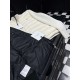 MONCLER Knit Hybrid Stand Collar Down Cardigan Jacket 90% Duck Down Black White Men 2026AW