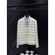 MONCLER Knit Hybrid Stand Collar Down Cardigan Jacket 90% Duck Down Black White Men 2026AW