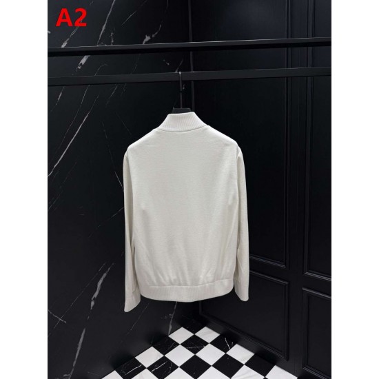 MONCLER Knit Hybrid Stand Collar Down Cardigan Jacket 90% Duck Down Black White Men 2026AW