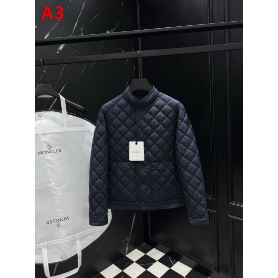 MONCLER Diamond Quilted Stand Collar Light Down Jacket 95% Goose Down 3 Colors Unisex 2026AW