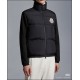MONCLER Big Logo Knit Hybrid Stand Collar Down Jacket 95% Duck Down Black White Unisex 2026AW