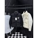 MONCLER Big Logo Knit Hybrid Stand Collar Down Jacket 95% Duck Down Black White Unisex 2026AW