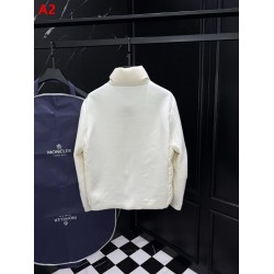 MONCLER Big Logo Knit Hybrid Stand Collar Down Jacket 95% Duck Down Black White Unisex 2026AW