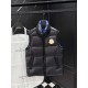 MONCLER SUMIDO Big Gold Logo Stand Collar Shiny Down Vest 90% Goose Down Black Unisex 2026AW