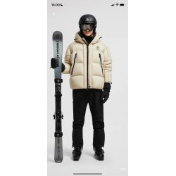 MONCLER GRENOBLE Technical Ski Hooded Short Down Jacket 95% Goose Down Black White Unisex 2026AW