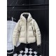 MONCLER GRENOBLE Technical Ski Hooded Short Down Jacket 95% Goose Down Black White Unisex 2026AW