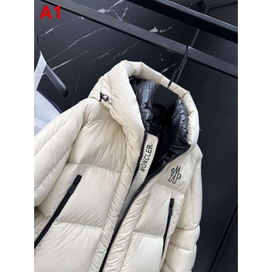 MONCLER GRENOBLE Technical Ski Hooded Short Down Jacket 95% Goose Down Black White Unisex 2026AW