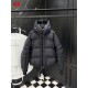MONCLER GRENOBLE Technical Ski Hooded Short Down Jacket 95% Goose Down Black White Unisex 2026AW