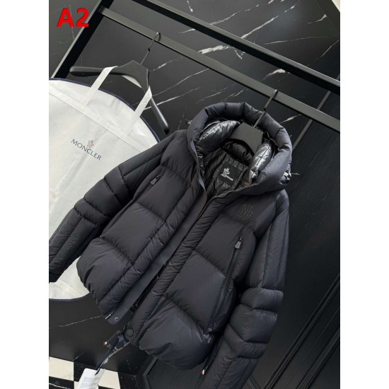 MONCLER GRENOBLE Technical Ski Hooded Short Down Jacket 95% Goose Down Black White Unisex 2026AW