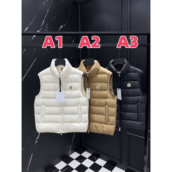 MONCLER Classic Logo Stand Collar Light Down Vest 95% Duck Down 3 Colors Unisex 2026AW