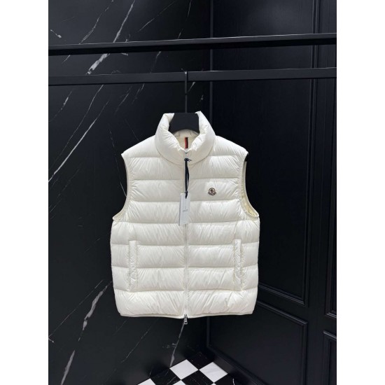 MONCLER Classic Logo Stand Collar Light Down Vest 95% Duck Down 3 Colors Unisex 2026AW