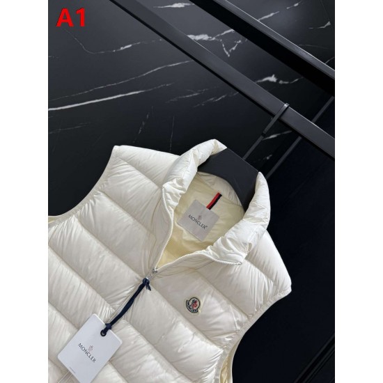MONCLER Classic Logo Stand Collar Light Down Vest 95% Duck Down 3 Colors Unisex 2026AW