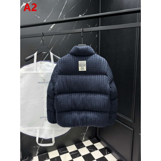 MONCLER × Palm Angels Cable Knit Stand Collar Puffer Down Jacket 95% Duck Down 4 Colors Unisex 2026AW