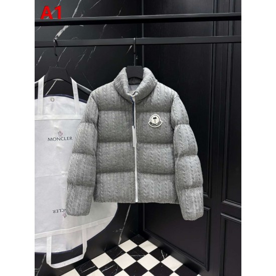 MONCLER × Palm Angels Cable Knit Stand Collar Puffer Down Jacket 95% Duck Down 4 Colors Unisex 2026AW
