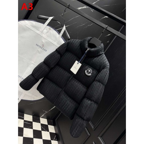 MONCLER × Palm Angels Cable Knit Stand Collar Puffer Down Jacket 95% Duck Down 4 Colors Unisex 2026AW
