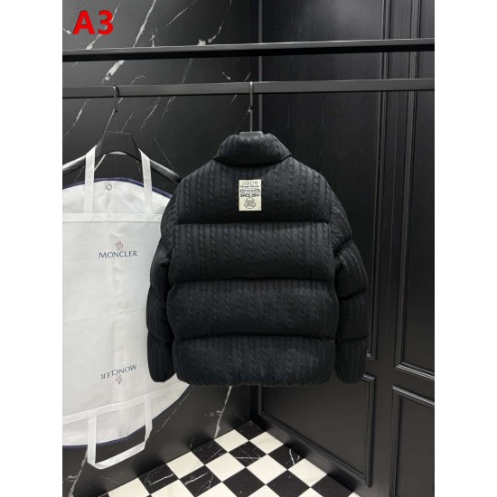 MONCLER × Palm Angels Cable Knit Stand Collar Puffer Down Jacket 95% Duck Down 4 Colors Unisex 2026AW