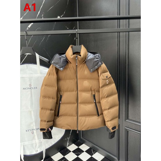 MONCLER GRENOBLE Matte Nylon Hooded Technical Ski Down Jacket 95% Duck Down Black Camel Unisex 2026AW