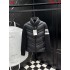 MONCLER Sleeve Stripe Knit Hybrid V-Quilted Stand Collar Down Jacket 95% Duck Down Black Unisex 2026AW