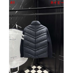 MONCLER Sleeve Stripe Knit Hybrid V-Quilted Stand Collar Down Jacket 95% Duck Down Black Unisex 2026AW