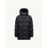 MONCLER Hooded Mid-Length Matte Nylon Down Parka Coat 95% Duck Down Black Unisex 2026AW