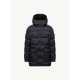 MONCLER Hooded Mid-Length Matte Nylon Down Parka Coat 95% Duck Down Black Unisex 2026AW