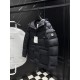 MONCLER Hooded Mid-Length Matte Nylon Down Parka Coat 95% Duck Down Black Unisex 2026AW