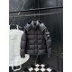 MONCLER Hooded Matte Nylon Puffer Down Jacket Sleeve Pocket 95% Duck Down Black Unisex 2026AW