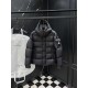 MONCLER Hooded Matte Nylon Puffer Down Jacket Sleeve Pocket 95% Duck Down Black Unisex 2026AW
