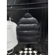 MONCLER Chenille Crest Embroidered Stand Collar Shiny Puffer Down Jacket 95% Duck Down Black Blue 2026AW