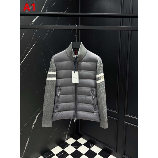MONCLER Arm Stripe Knit Hybrid Stand Collar Down Jacket 95% Duck Down 3 Colors Unisex 2026AW