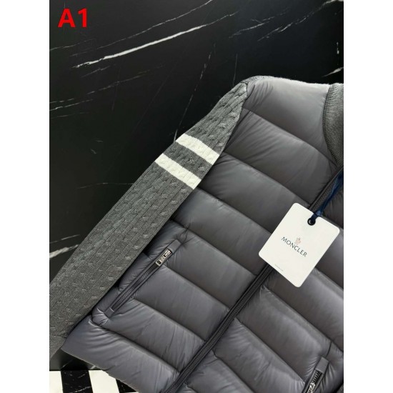 MONCLER Arm Stripe Knit Hybrid Stand Collar Down Jacket 95% Duck Down 3 Colors Unisex 2026AW