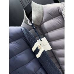 MONCLER Arm Stripe Knit Hybrid Stand Collar Down Jacket 95% Duck Down 3 Colors Unisex 2026AW