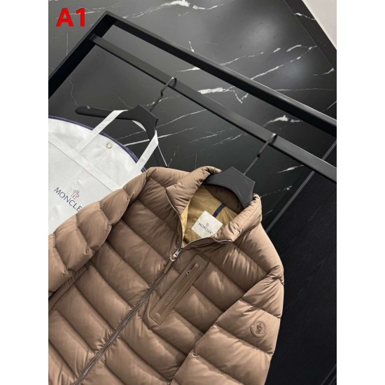 MONCLER Chest Zip Pocket Stand Collar Matte Lightweight Down Jacket 95% Duck Down 2 Colors Unisex 2026AW