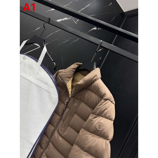 MONCLER Chest Zip Pocket Stand Collar Matte Lightweight Down Jacket 95% Duck Down 2 Colors Unisex 2026AW