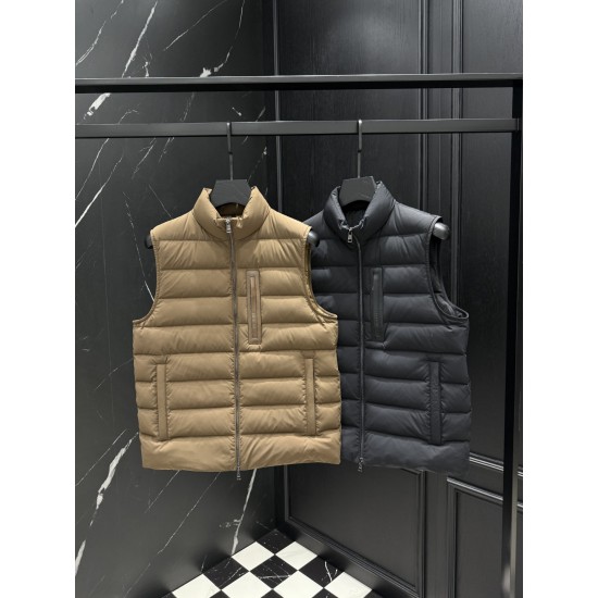 MONCLER Chest Zip Pocket Stand Collar Matte Lightweight Down Vest 95% Duck Down 2 Colors Unisex 2026AW
