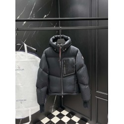 MONCLER GRENOBLE Chest Patch Pocket Hooded Technical Ski Down Jacket 95% Duck Down Black 2026AW