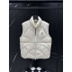 MONCLER Geometric Diamond Quilted Stand Collar Down Vest 95% Duck Down Black Ivory 2 Colors 2026AW