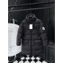 MONCLER Hooded Long Length Matte Nylon Down Coat 95% Duck Down Black Unisex 2026AW