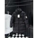 MONCLER Hooded Long Length Matte Nylon Down Coat 95% Duck Down Black Unisex 2026AW